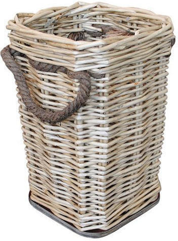 Atmosphera Decorative Basket Wicker Gray 25x25x40cm