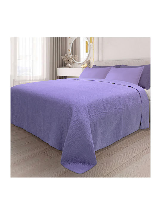 Lino Home Ligero Coverlet Queen Size Microfiber Violet 220x240cm