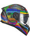 CGM Blast Skull 311X Black/Blue/Red Motorcycle Helmet Full Face ECE 22.06 1550gr with Pinlock and Sunvisor