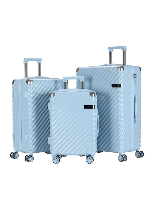 Kourk Large Hard Blue Suitcase with 4 Wheels Height 72cm