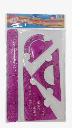 Groovy Σετ Γεωμετρικών Οργάνων Flexi 30cm Μωβ