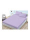 Kotonia Home Sheet Sets Queen Flannel with Elastic 160x200+25cm. Lilac 4pcs