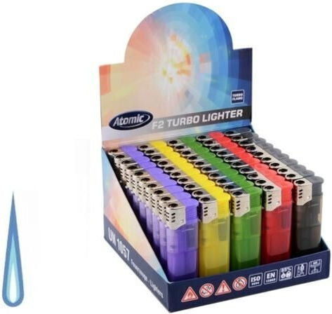 Atomic Windproof Plasma Flame Lighter Multicolour 50 Pieces