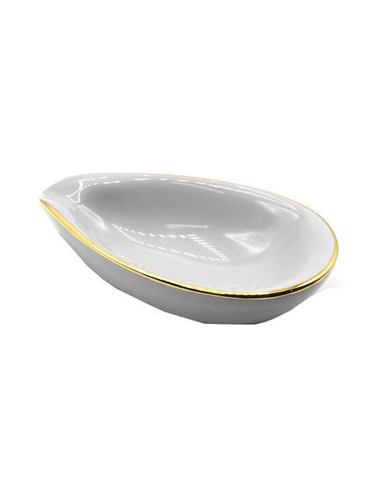 Adorini Ceramic Cigar Ashtray Leaf White Adorini Ceramic Cigar Ashtray Leaf White