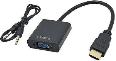 Spacer Adapter Cable HDMI Male to VGA Female + Audio 15cm