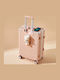 Kourk Medium Hard Pink Suitcase with 4 Wheels Height 69cm