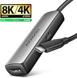 Axagon USB-C / HDMI / DisplayPort / Thunderbolt Masculin în HDMI Feminin Axagon USB-C / HDMI / DisplayPort / Thunderbolt Masculin în HDMI Feminin