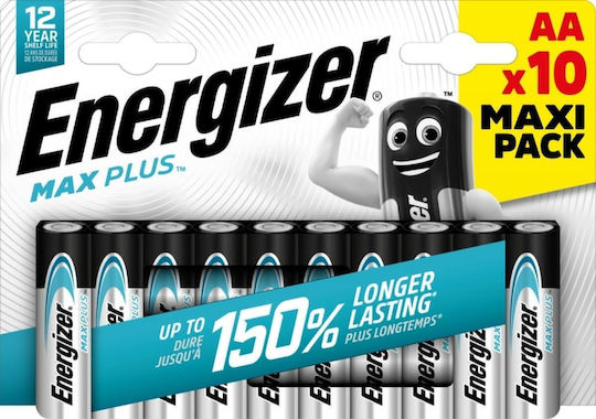 Energizer Max Plus Алкални Батерии AA 1.5V 10бр