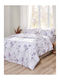 Peiraiki Patraiki Duvet Cover Set Cotton Single with Pillowcase 170x250 Exotic Flower Lilac