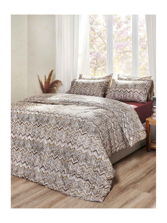 Peiraiki Patraiki Duvet Cover Set Cotton Single with Pillowcase 170x250 Agadir Beige