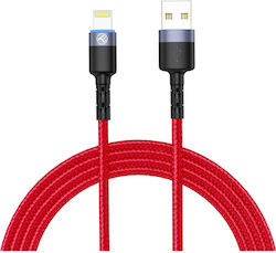 Cablu Tellur Lightning Led 3A Nailon 1.2m Roșu Cablu Tellur Lightning Led 3A Nailon 1.2m Roșu