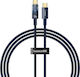 Baseus Explorer Power Data Кабел Бързо Зареждане Data Кабел Smartphone USB Type-C към USB Type-C 100W Автоматично Спиране на Зареждането Плетен 1m Син "p10319704321-00" Зелен Печат 0.08 Леи