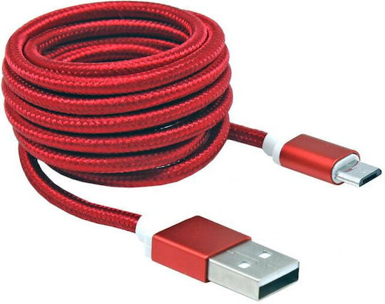 Sbox Braided USB 2.0 spre micro USB Cablu Roșu 1.5m (USB-10315R) 1buc