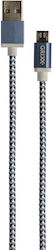 Grixx Braided USB 2.0 σε micro USB 3m Μπλε