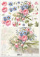 Decoupage Rice Paper A4 – Bouquet of Pink Roses and Blue Flowers