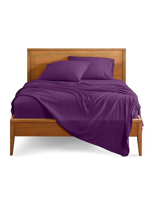 Kotonia Home Cearșaf Super dublu 220x240cm. Violet