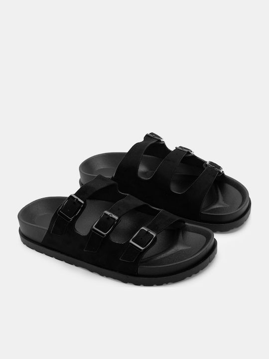 Luigi Γυναικεία Σανδάλια Flatforms Μαύρα
