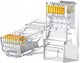 Ugreen Conector RJ-45 "NW120" Cablu UTP Cat6 RJ-45 T Plastic Neprotejat 50 Bucăți "50962" 6957303859627