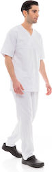 IdealPress Scrub Unisex Hose & Bluse Set Weiß a...