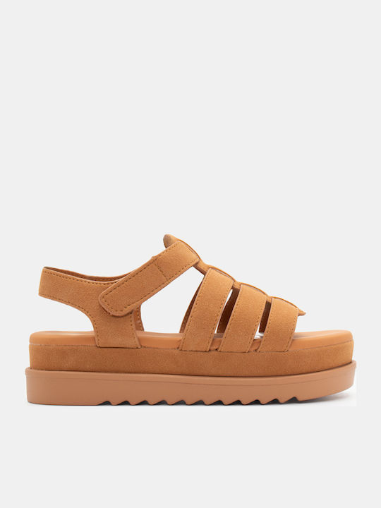 Luigi Γυναικεία Σανδάλια Flatforms Καφέ