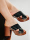 Mules mit Absatz in Schwarz Farbe