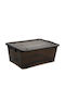 Happy House Kunststoff Aufbewahrungsbox mit Rollen und Deckel Gray 47x28x27cm 1Stück
