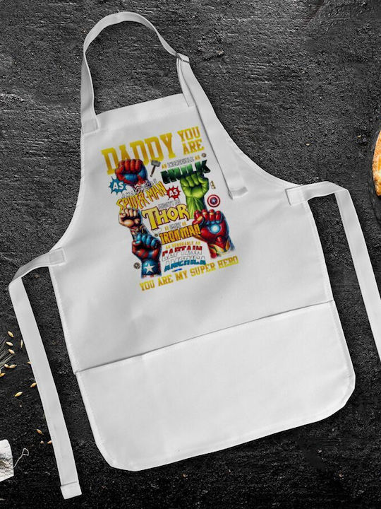 Koupakoupa Daddy You Are My Hero Kids Apron White 22x40cm