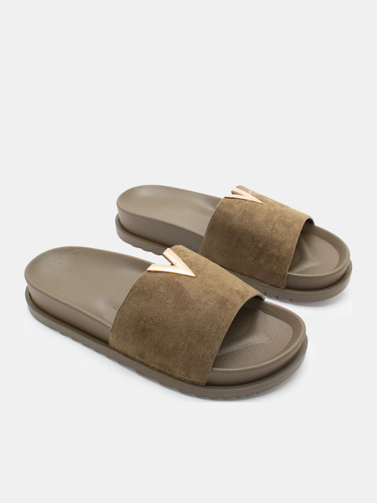 Luigi Sandale Casual Damă Flatforme Kaki