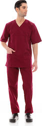 IdealPress Scrub Unisex Hose & Bluse Set Burgun...