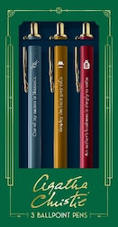 Agatha Christie Stiftset 3 Kugelschreiber Chronicle Books Agatha Christie Stiftset 3 Kugelschreiber Chronicle Books