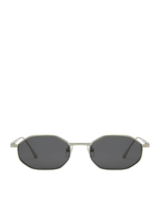 Massa Unisex Sonnenbrille mit Silber Metall Gestell und Schwarz Spiegel Linse