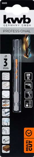 KWB Drill with Hexagonal Shank for Glass, Tiles, Wood, Masonry and Metal 3mm