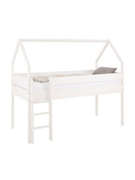 Ruvfiva Kinderbett Hochbett Einzeln Weiß für Ma...
