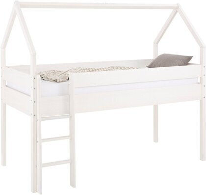 Ruvfiva Kinderbett Hochbett Einzeln Weiß für Matratze 90x200cm