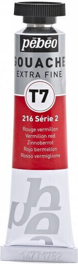 Pebeo Tempera Paints Vermillion Red in Tube 20ml 1pcs