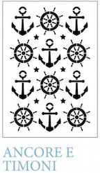 Stencil A5 Anchors Boat's Wheel