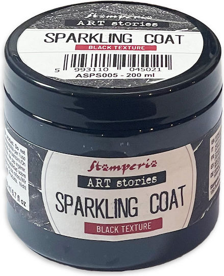 Πάστα Γκλίτερ Black Sparkling Coat 200ml Stamperia