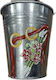 Decorative Metal Bucket Electrostatic White Height 17 Centimeters Base Φ10 Rim Φ15 Rings
