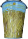 Decorative Metal Bucket Electrostatic White Height 17 Centimeters Base Φ10 Rim Φ15 Ear of Wheat