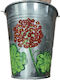 Decorative Metal Bucket Electrostatic White Height 17 Centimeters Base Φ10 Rim Φ15 Molocha