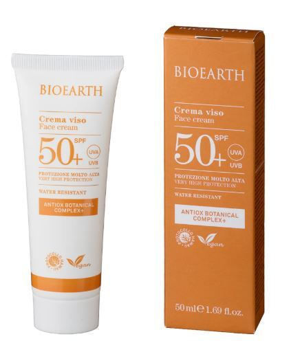 Bioearth Antiox Botanicl Complex+ Αδιάβροχη Αντηλιακή Κρέμα Προσώπου SPF50+ 50ml