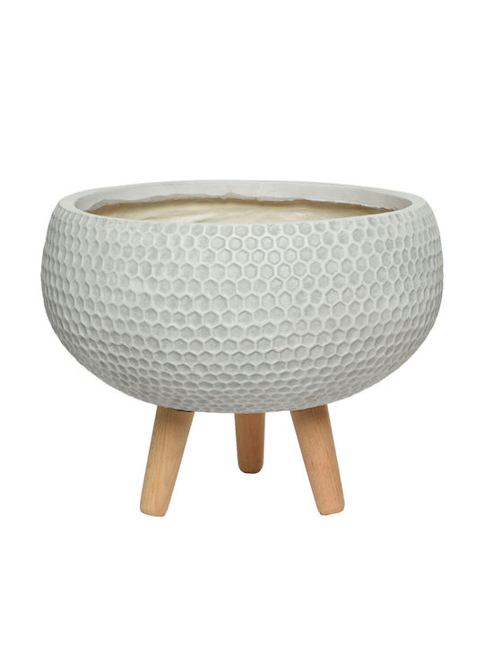 Außenbereich Pflanzentöpfe Weißes Hölzernes Fuß 34cm x 29cm