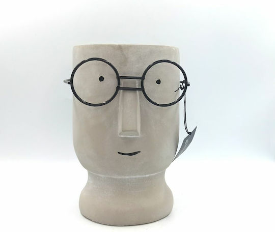 Κασπώ Κεραμικό Face Pot Διάμετρος 16cm X 22cm Ύψος