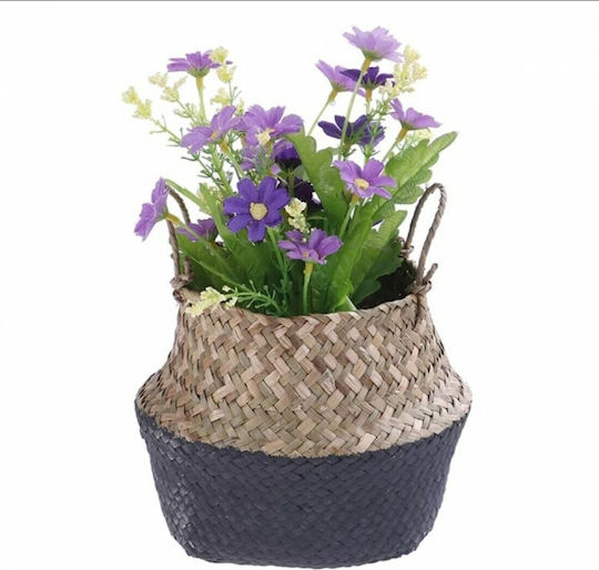 Coș Handmade Din Paie 36x32 Natural Home N3 Negru