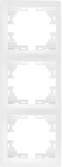 Lezard Switch Frame Triple Vertical White Mira 701.0200153