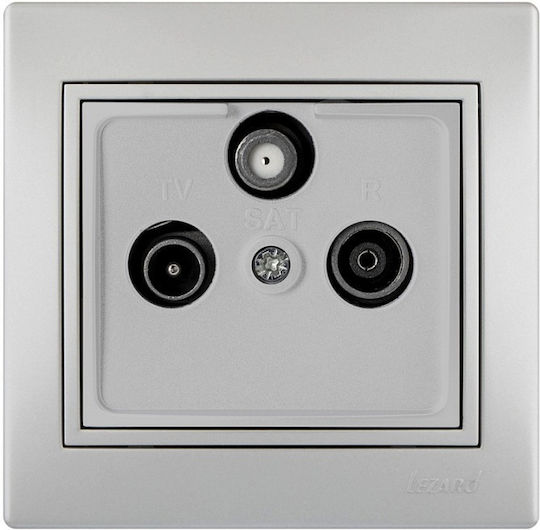 Lezard TV Antenna Socket Pass-Through Radio Satellite Silver Mira Full 701.1010134