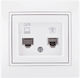 Lezard Telephone Socket Rj11+rj45 Cat 6 White Mira Complete 701.0202144