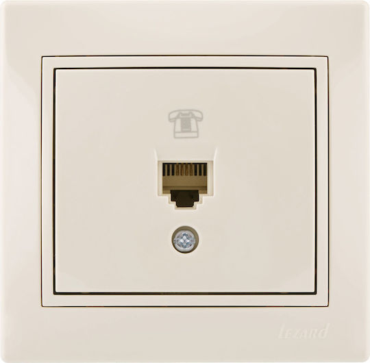 Lezard Telephone Socket Rj11 1x4p 1 Outlet Cream Mira Complete 701.0303137