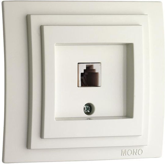Πριζα Χωνευτη Τηλεφωνου Rj11 Monh Λευκη Larissa 1905-124-l