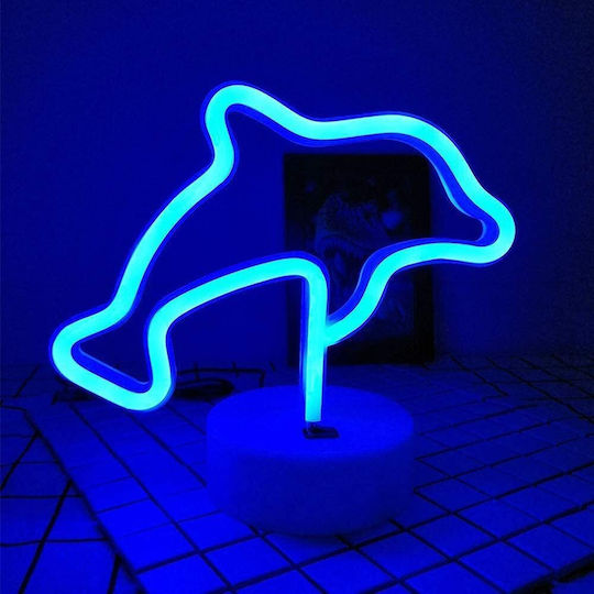 Διακοσμητικό Φωτιστικό Δελφίνι Βάση Light Neon Πολύχρωμο
